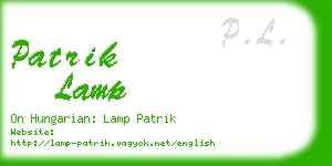 patrik lamp business card